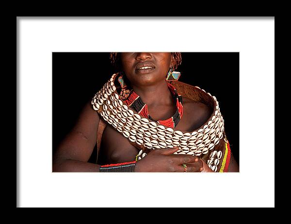 People Framed Print featuring the photograph Portrait Of Hamer Woman, Dimeka, Omo by Peter Adams