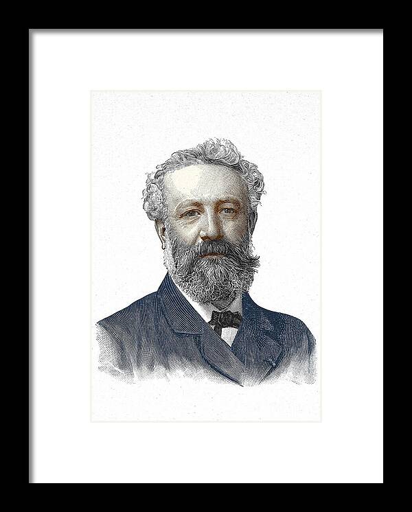Portrait Of Jules Verne Framed Print featuring the painting Portrait Of Jules Verne 19th Century Engraving by European School