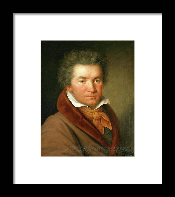 Ludwig Van Beethoven Framed Print featuring the painting Portrait of Ludwig van Beethoven -1770 - 1827- German composer and pianist., Artist unknown. by Album