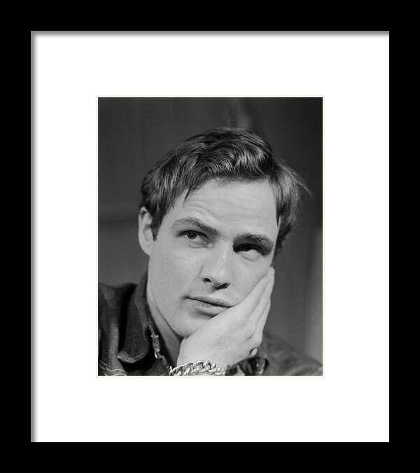 Vertical Framed Print featuring the photograph Portrait Of Marlon Brando by Margaret Bourke-White