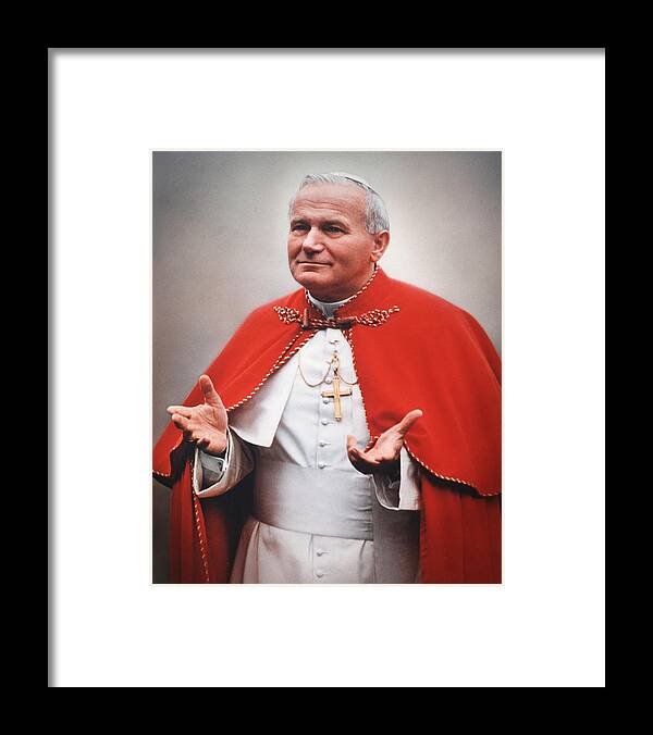 People Framed Print featuring the photograph Portrait Of Pope John Paul II by Bachrach