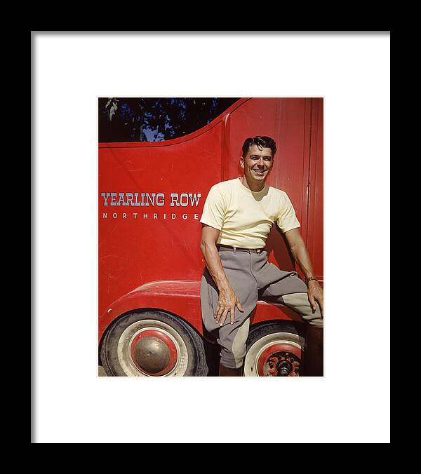 Ronald Reagan - Us President Framed Print featuring the photograph Portrait Of Ronald Reagan by Hulton Archive