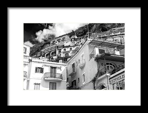 Positano Dimensions Framed Print featuring the photograph Positano Italy Building Dimensions by John Rizzuto