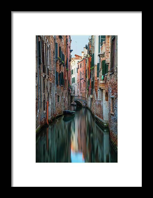 Venice Framed Print featuring the photograph Postcard from Venice - canals by Jaroslaw Blaminsky