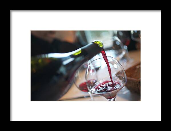 Alcohol Framed Print featuring the photograph Pouring Red Wine by Owen Franken