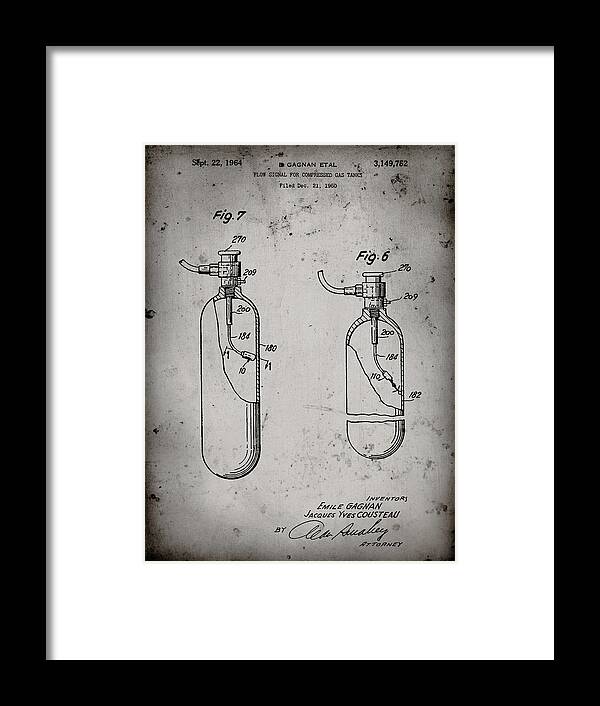 Pp981-faded Grey Oxygen Tank Poster Framed Print featuring the digital art Pp981-faded Grey Oxygen Tank Poster by Cole Borders