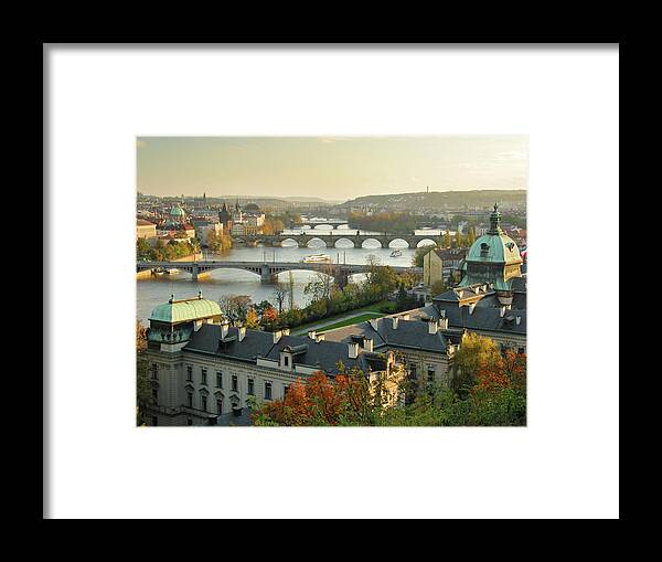 Gothic Style Framed Print featuring the photograph Prague At Sunset by S. Greg Panosian