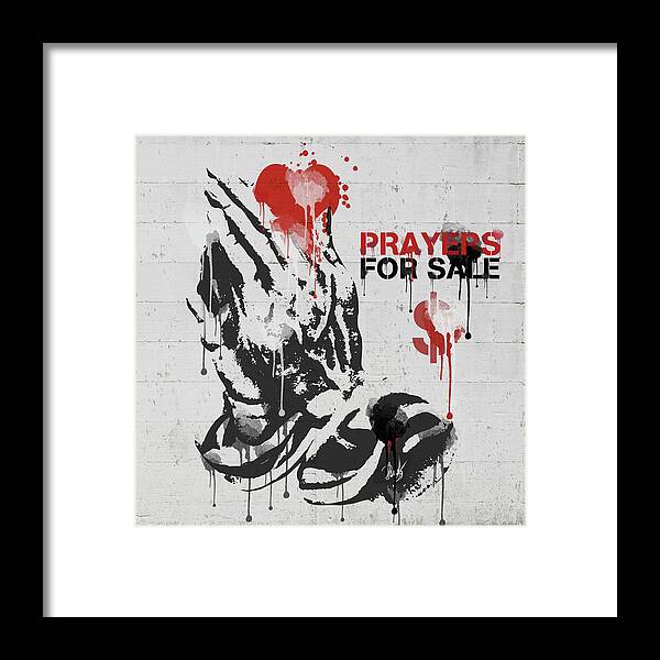 Prayers For Sale Framed Print featuring the mixed media Prayers For Sale by Danksy