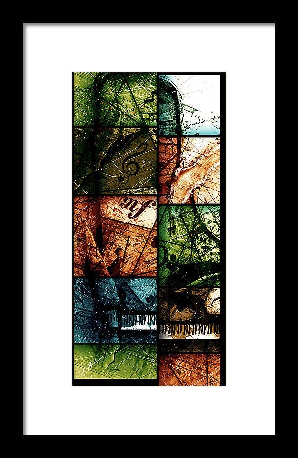 Piano Framed Print featuring the digital art Preludio 03 by Gary Bodnar