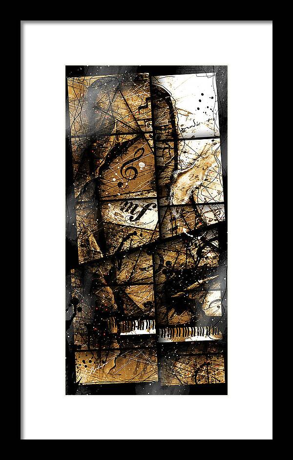 Piano Art Framed Print featuring the digital art Preludio 04 by Gary Bodnar