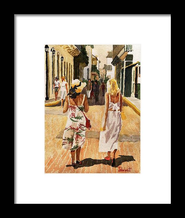 Ladies Framed Print featuring the painting Pretty Brazilian Ladies by John West