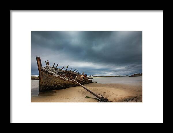 Tranquility Framed Print featuring the photograph Prevailing Tide - Bunbeg Shipwreck by Images By Steve Skinner Photography