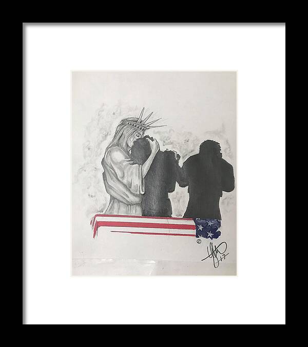 Liberty Framed Print featuring the drawing Price of Liberty by Howard King