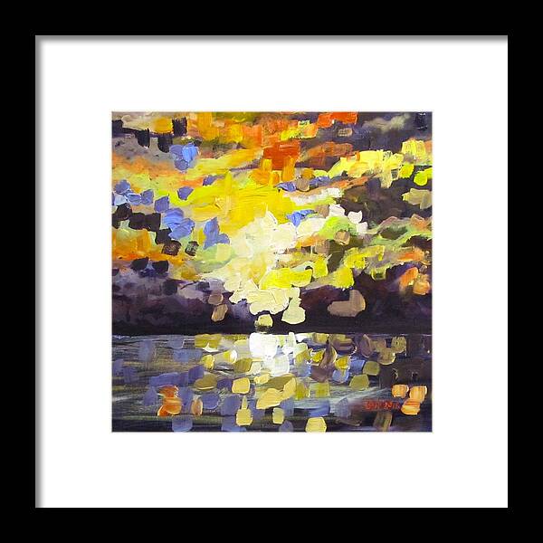 Sky Framed Print featuring the painting Primarily Yellow sky by Barbara O'Toole