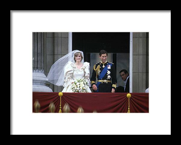 1980-1989 Framed Print featuring the photograph Prince Charles & Lady Diana On Wedding by Express Newspapers