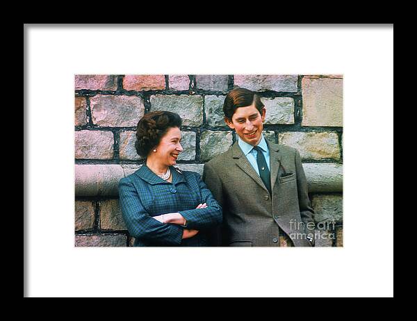 People Framed Print featuring the photograph Prince Charles And Queen Elizabeth by Bettmann