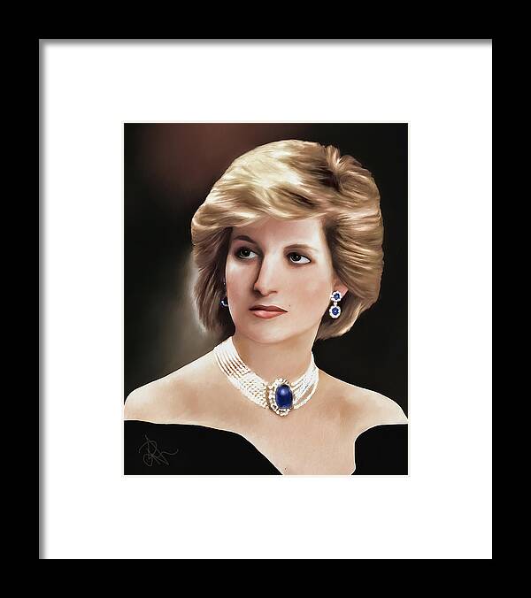 Princess Framed Print featuring the digital art Princess Diana by Pennie McCracken
