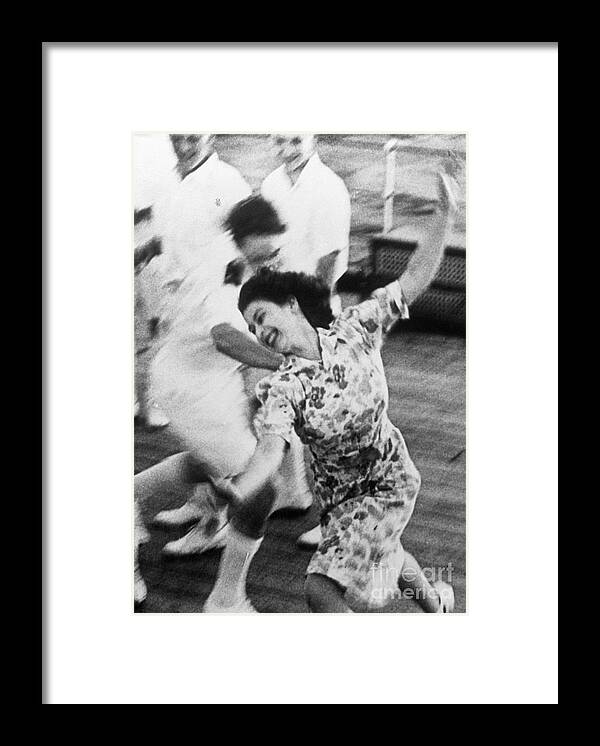 People Framed Print featuring the photograph Princess Elizabeth Playing Tag On Ship by Bettmann