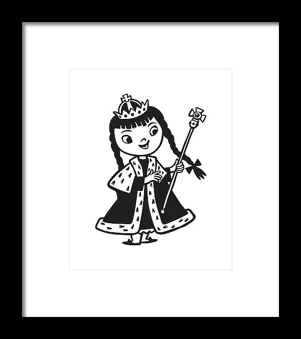 Archive Framed Print featuring the drawing Princess Holding Scepter by CSA Images