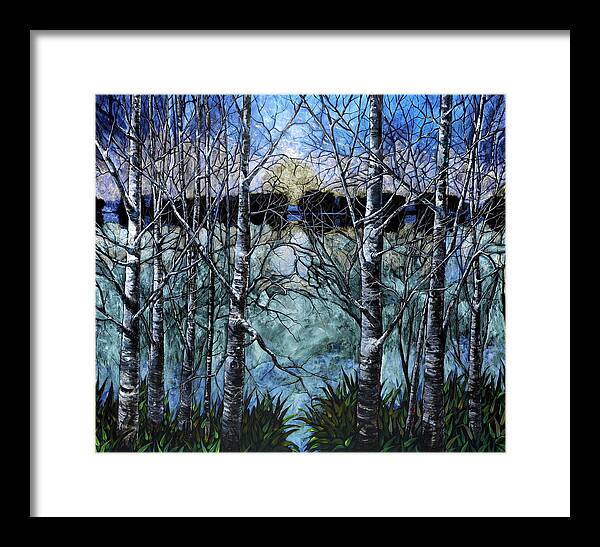 Trees Framed Print featuring the painting Prismatic Dusk by Ford Smith