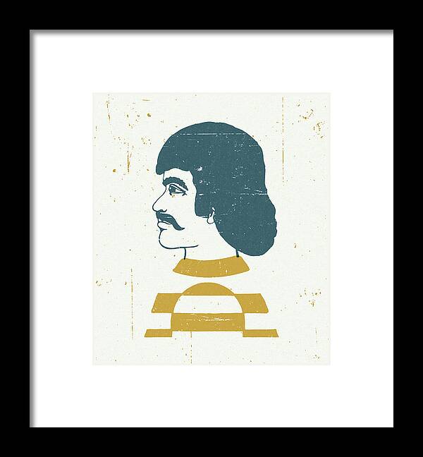 Adult Framed Print featuring the drawing Profile of a Man by CSA Images