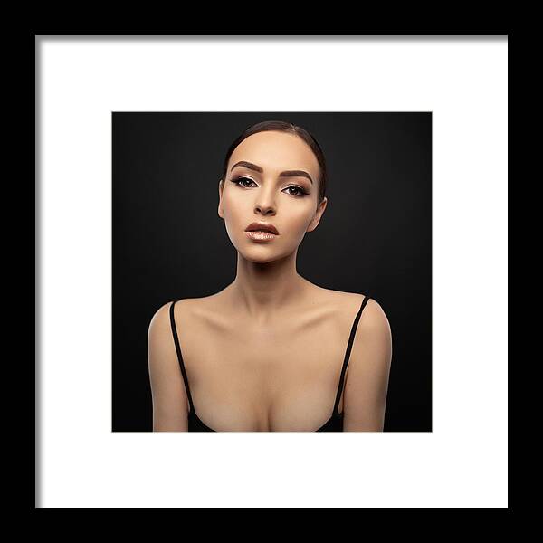Project Framed Print featuring the photograph Project Faces [kristina] by Martin Krystynek Qep