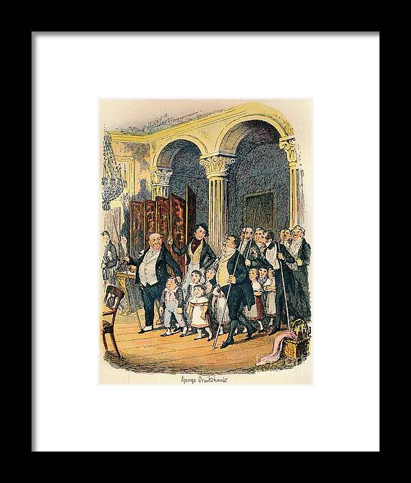 Etching Framed Print featuring the drawing Public Dinners, C1900 by Print Collector