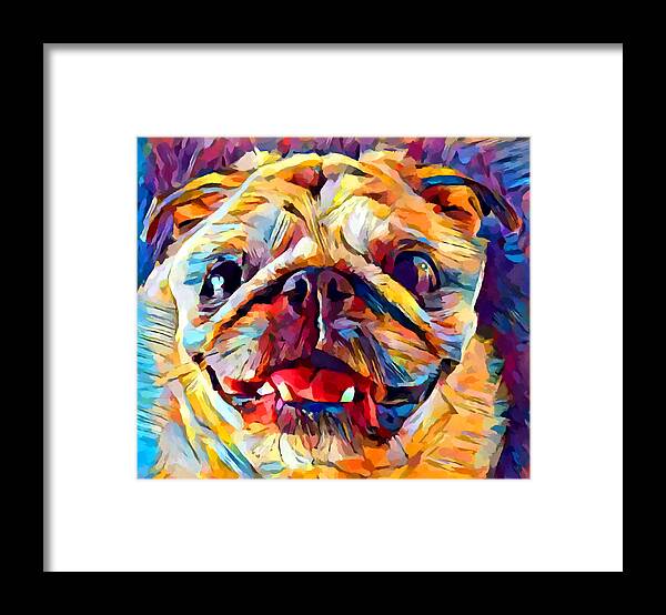 Pug Framed Print featuring the painting Pug 4 by Chris Butler