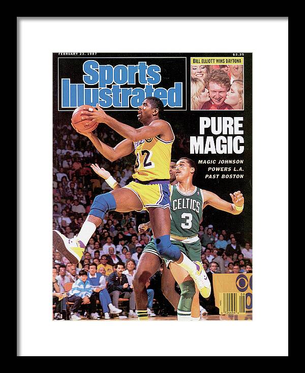 Magazine Cover Framed Print featuring the photograph Pure Magic Magic Johnson Powers L.a. Past Boston Sports Illustrated Cover by Sports Illustrated