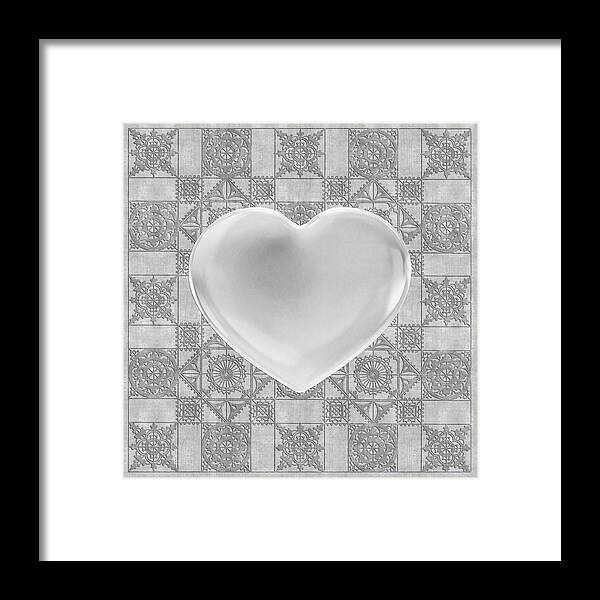Silver Leaf Framed Print featuring the digital art Pure of Heart by Diego Taborda