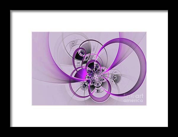 Clock Framed Print featuring the digital art Purple Infinity by Jim Hatch