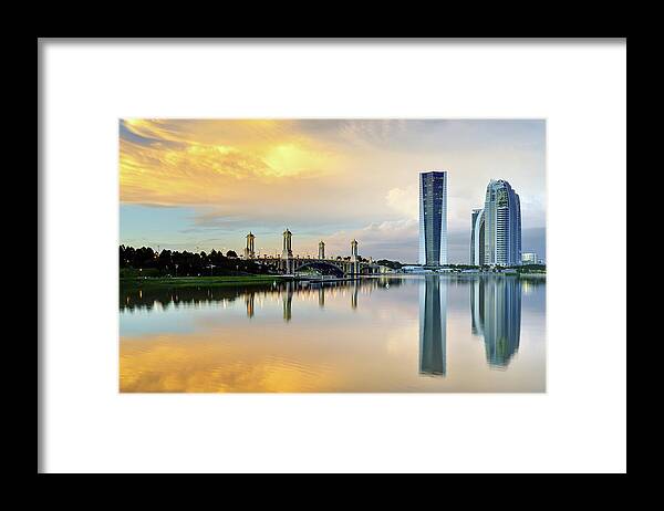 Standing Water Framed Print featuring the photograph Putrajaya Government Building by Photo By Mozakim