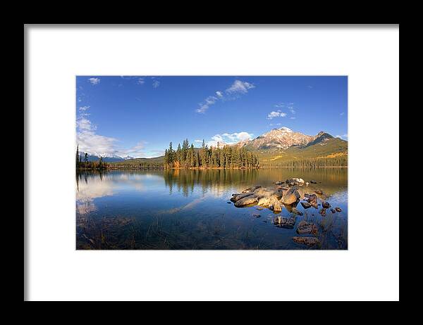 Tranquility Framed Print featuring the photograph Pyramid Lake Jasper National Park by Design Pics/carson Ganci