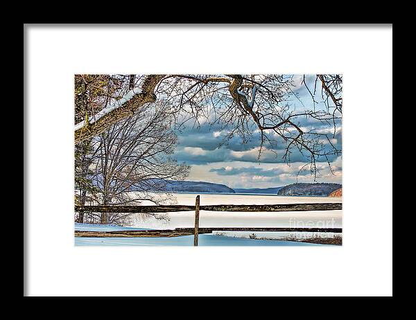 Winter Framed Print featuring the photograph Snow on the Quabbin Reservoir by Cordia Murphy