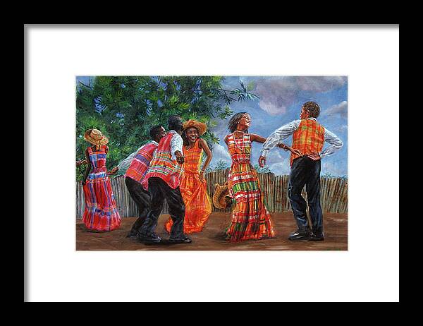 Caribbean Framed Print featuring the painting Quadrille by Jonathan Gladding