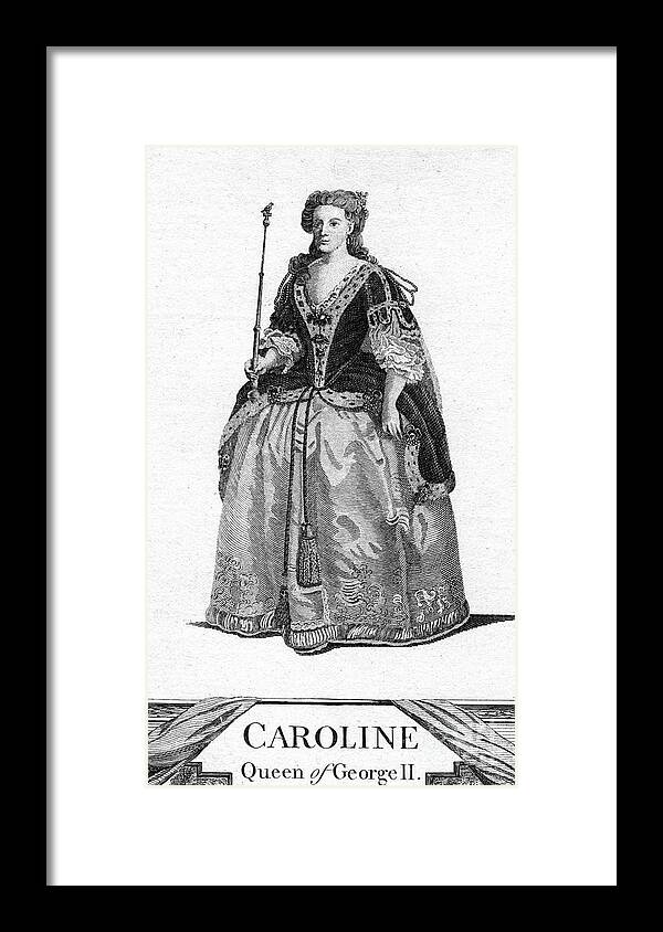 Engraving Framed Print featuring the drawing Queen Caroline, Queen Consort Of George by Print Collector