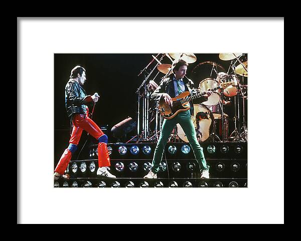 Rock Music Framed Print featuring the photograph Queen Conference by Michael Ochs Archives