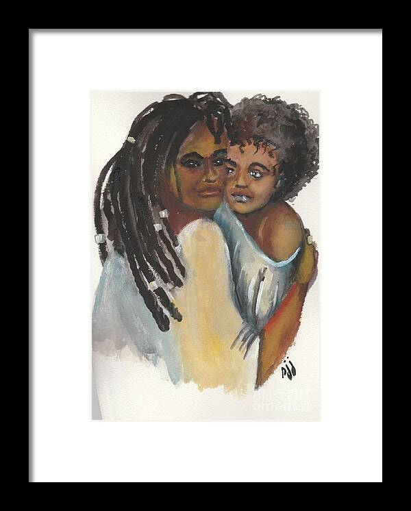 African-american Framed Print featuring the painting Queen Love by Saundra Johnson