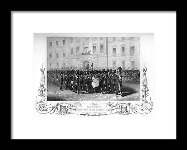 Marching Framed Print featuring the drawing Queen Victoria 1819-1901 Taking Leave by Print Collector