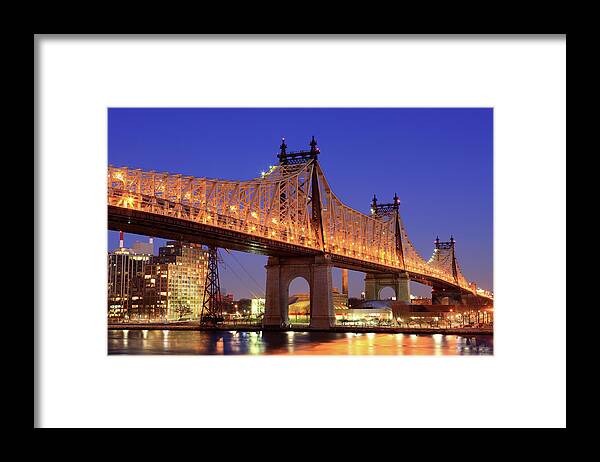 Roosevelt Island Framed Print featuring the photograph Queensboro Bridge, Nyc by Jumper