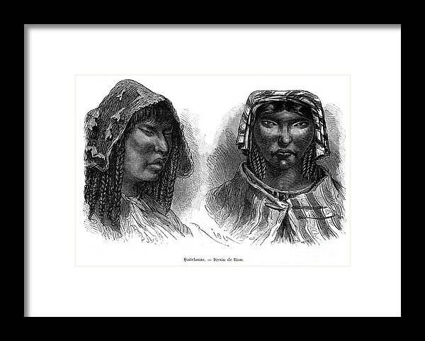 Engraving Framed Print featuring the drawing Quichua Indians, South America, 19th by Print Collector