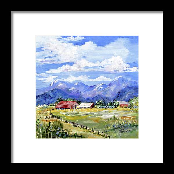 New Mexico Framed Print featuring the painting Quiet Afternoon in the Sangre de Cristos by Adele Bower