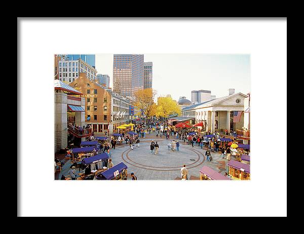 Travel16 Framed Print featuring the photograph Quincy Market In Boston, Massachusetts by Medioimages/photodisc