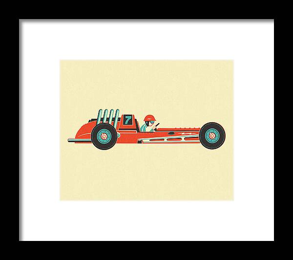 Auto Framed Print featuring the drawing Race Car by CSA Images
