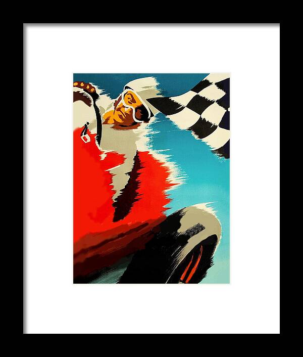 Race Framed Print featuring the digital art Racing car by Long Shot