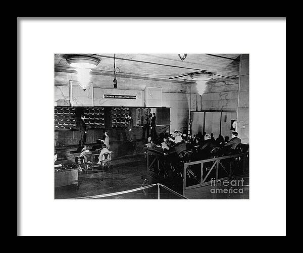 People Framed Print featuring the photograph Radio Station Broadcasting Election by Bettmann