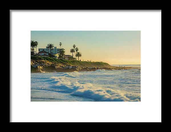 Waves Framed Print featuring the photograph Raging Sunset Waters by Local Snaps Photography