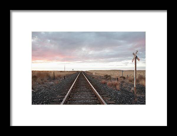 Railroad Track Framed Print featuring the photograph Rail Track by Camille Tokerud