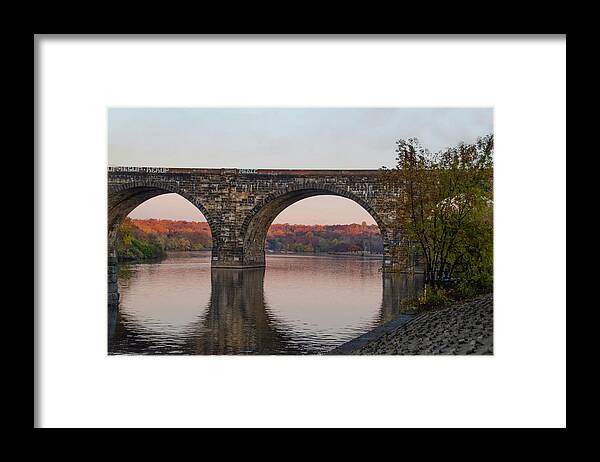 Railroad Framed Print featuring the photograph Railroad Bridge - Schulykill River - Philadelphia by Bill Cannon