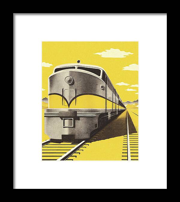 Campy Framed Print featuring the drawing Railroad Tracks and Train by CSA Images